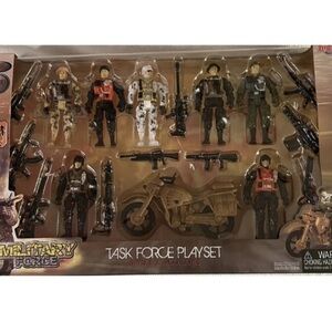 Military Force Action Figure Set - Black, Green, Brown